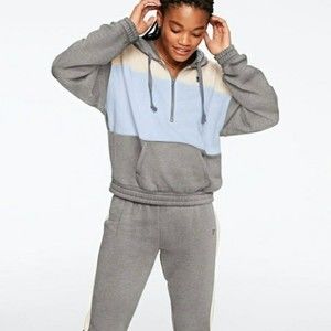 VS PINK Quarter Zip Colorblock Hoodie XS